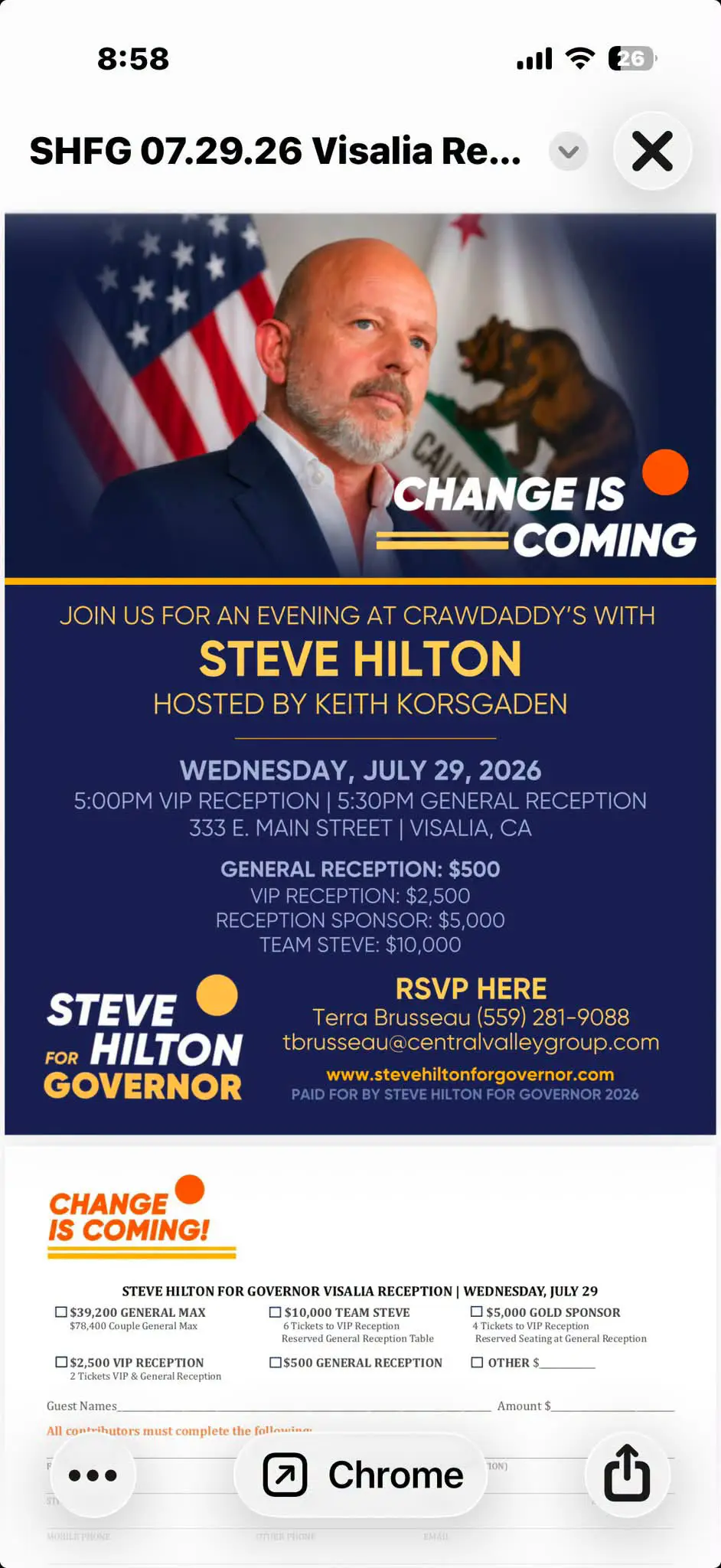 Steve Hilton Reception