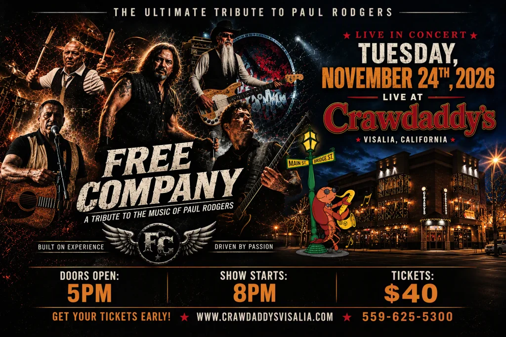 Free Company: The Ultimate Tribute to Paul Rodgers – Live at Crawdaddy’s Free Company: The Ultimate Tribute to Paul Rodgers – Live at Crawdaddy’s flyer
